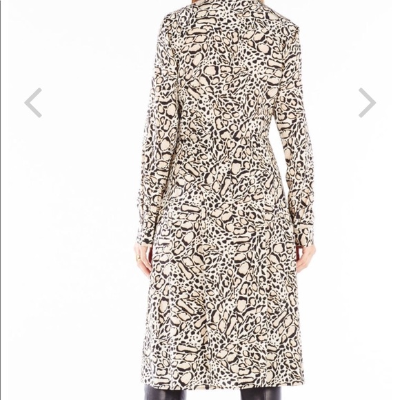 BCBG Ocelot Print Midi Shirt Dress - Silk - Picture 3 of 6